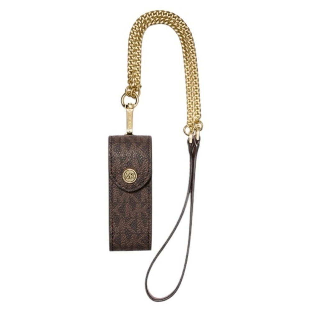 🤎▪️Michael Kors ▪️Jet Set Brown Travel Lipstick Holder Lanyard